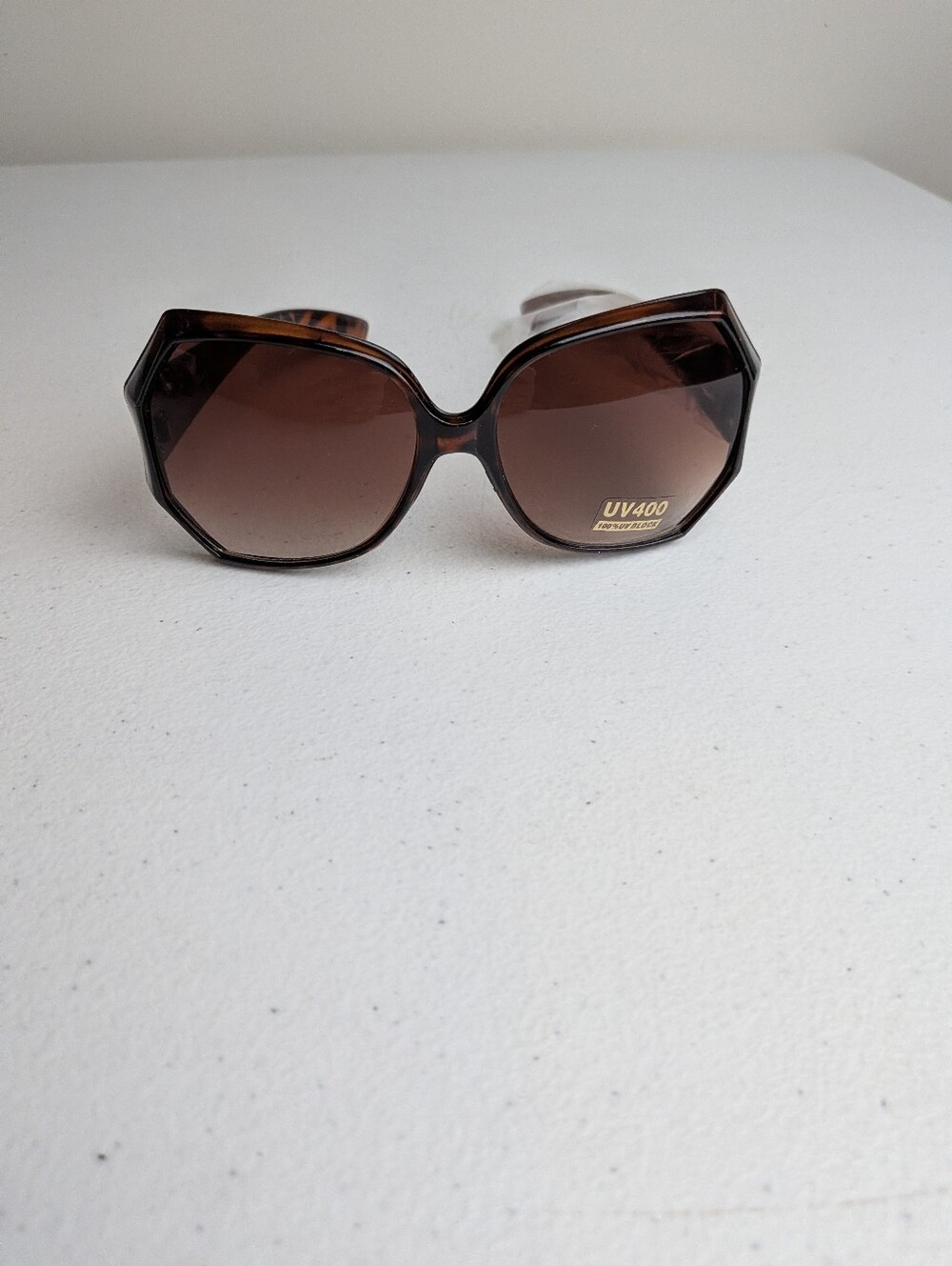 Women's Oversized Brown Animal Print Cat Eye Butterfly Sunglasses UV 400